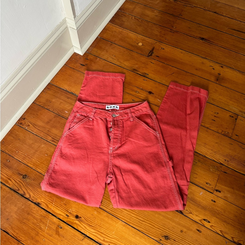 S.O.N.G. Red Carpenter Pants